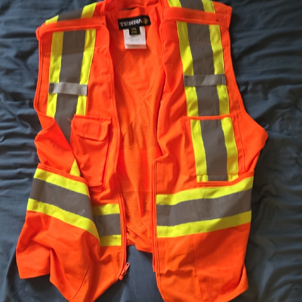 Terra Men's High-Visibility Orange Safety Vest